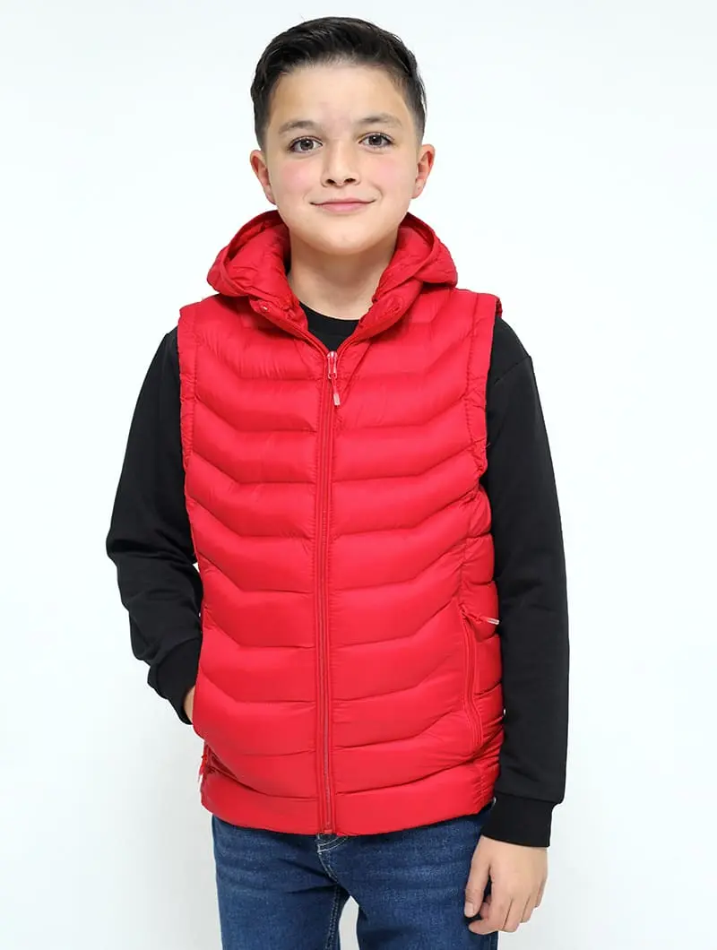 Doudoune sans manches à capuche